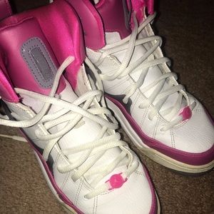 Jordan pink and white size 6 youth size 8 women